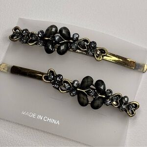 Fashion Jewelry Gold and Grey Floral Hair Accessories